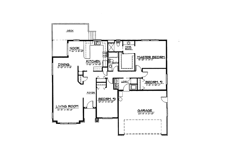 Home Plan - Floor Plan - Main Floor for Traditional House Plan #997-16 - 3 bed, 2 bath