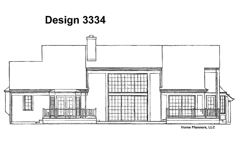 House Design - Exterior - Rear Elevation for Country House Plan #72-847 - 4 bed, 2.5 bath