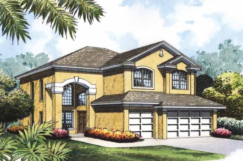 House Design - Exterior - Front Elevation 3 for Mediterranean House Plan #417-771 - 4 bed, 2.5 bath
