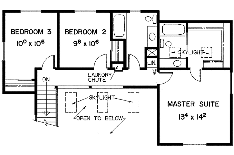 Home Plan - Floor Plan - Upper Floor for Contemporary House Plan #60-822 - 3 bed, 2.5 bath