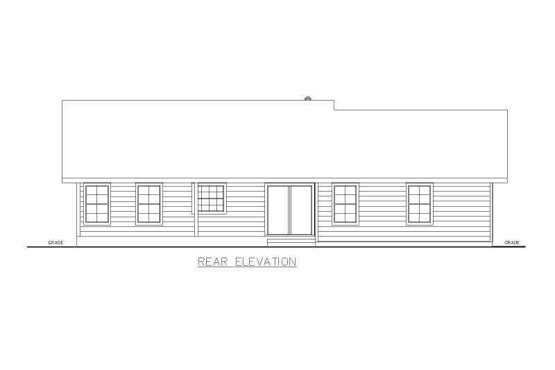 House Design - Exterior - Rear Elevation for Craftsman House Plan #117-1081 - 3 bed, 2 bath