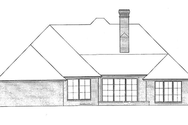 Home Plan - Exterior - Rear Elevation for European House Plan #310-1096 - 4 bed, 3 bath