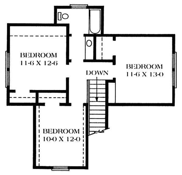 Architectural House Design - Craftsman Floor Plan - Upper Floor Plan #1014-14