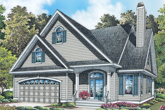 Exterior - Front Elevation 3 for Colonial House Plan #929-989 - 3 bed, 3.5 bath