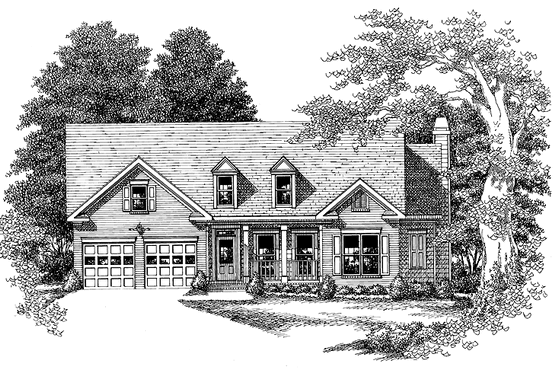Exterior - Front Elevation 3 for Country House Plan #927-248 - 3 bed, 2 bath
