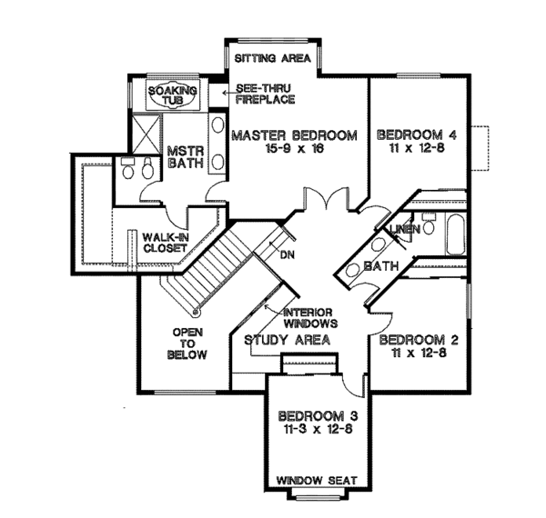 Architectural House Design - Mediterranean Floor Plan - Upper Floor Plan #966-56