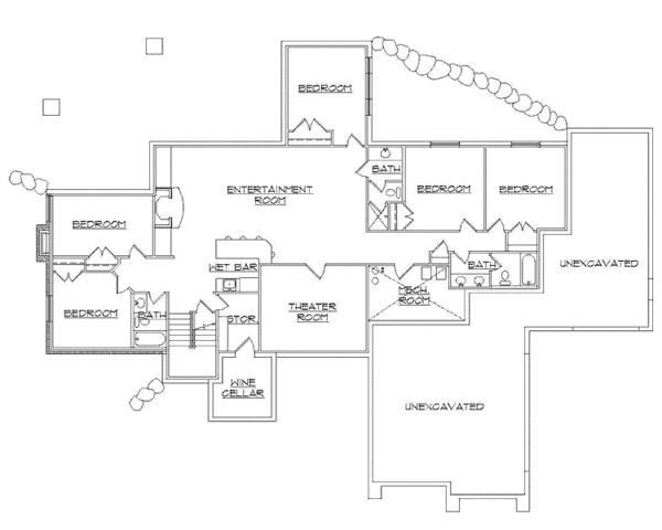 Dream House Plan - Craftsman Floor Plan - Lower Floor Plan #945-113