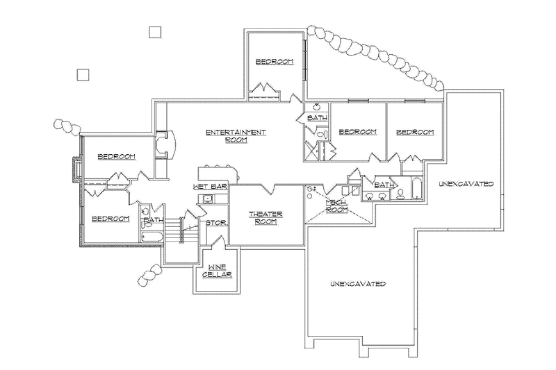 Home Plan - Floor Plan - Lower Floor for Craftsman House Plan #945-113 - 3 bed, 2.5 bath