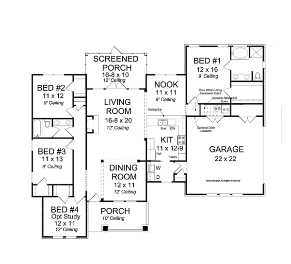 Dream House Plan - Traditional Floor Plan - Main Floor Plan #513-2128