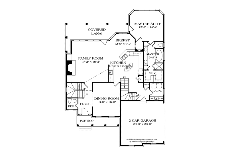 Dream House Plan - Floor Plan - Main Floor for Country House Plan #453-297 - 5 bed, 4.5 bath