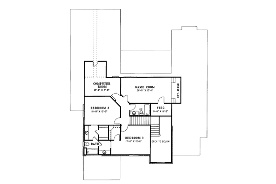 Floor Plan - Upper Floor for European House Plan #17-2715 - 3 bed, 3.5 bath