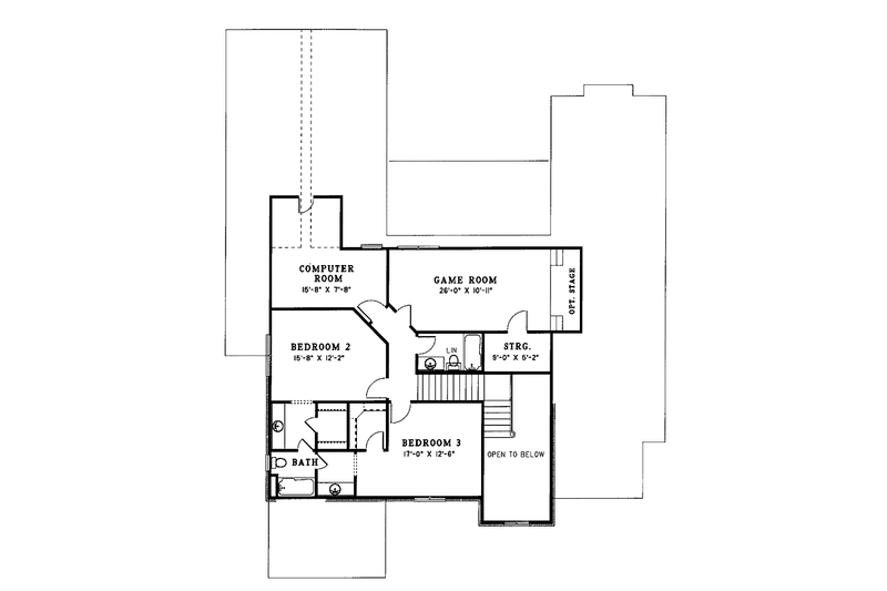 Dream House Plan - Floor Plan - Upper Floor for European House Plan #17-2715 - 3 bed, 3.5 bath