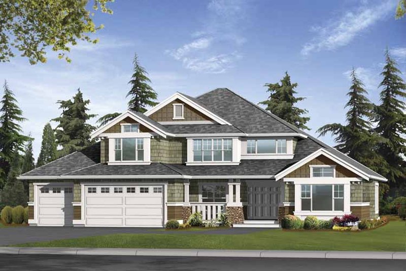 Architectural House Design - Craftsman Exterior - Front Elevation Plan #132-394