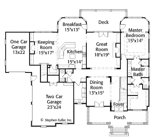 House Design - Colonial Floor Plan - Main Floor Plan #429-313