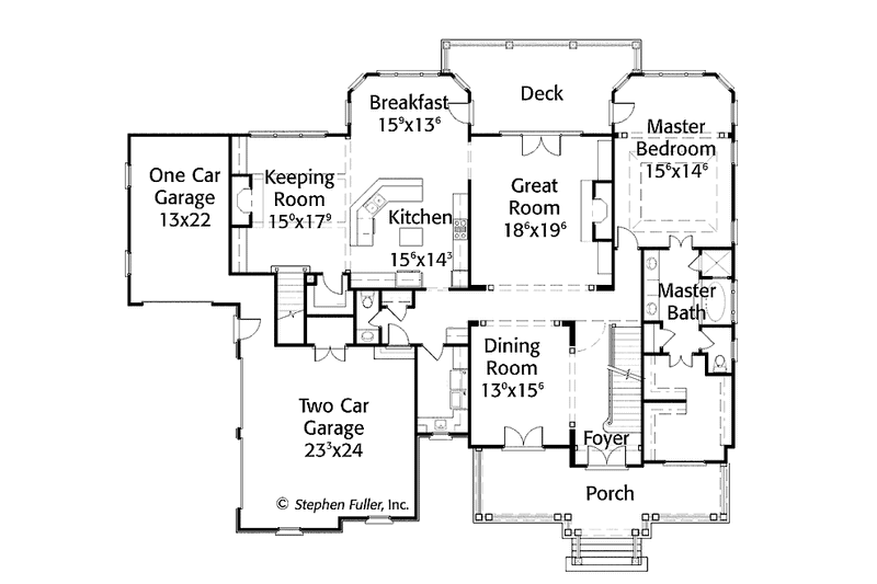 Home Plan - Floor Plan - Main Floor for Colonial House Plan #429-313 - 5 bed, 3.5 bath