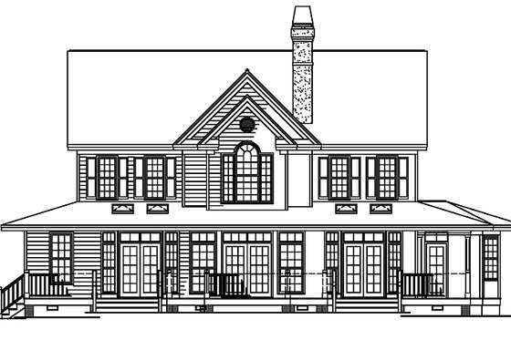 Exterior - Rear Elevation for Victorian House Plan #929-172 - 4 bed, 3.5 bath