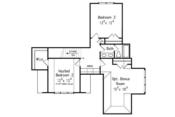 Floor Plan - Upper Floor for European House Plan #927-356 - 3 bed, 2.5 bath