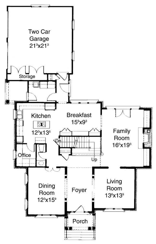 Home Plan - Colonial Floor Plan - Main Floor Plan #429-168