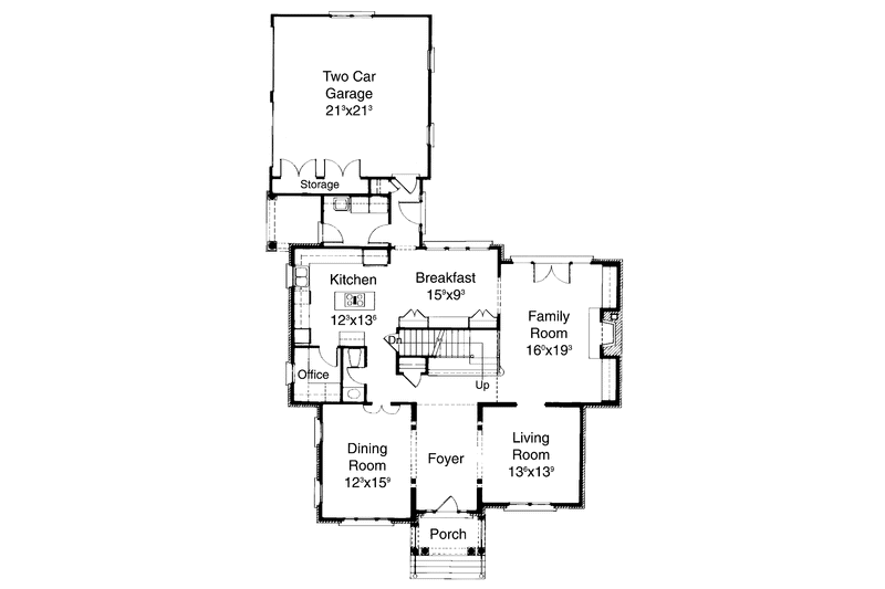 Dream House Plan - Floor Plan - Main Floor for Colonial House Plan #429-168 - 4 bed, 3.5 bath