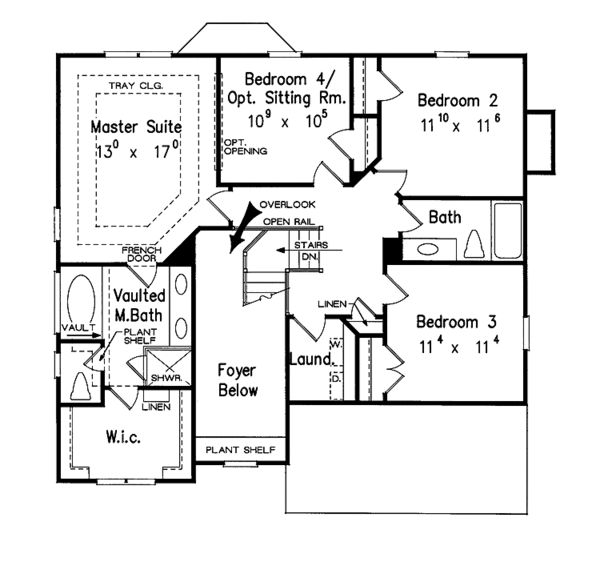 Home Plan - Colonial Floor Plan - Upper Floor Plan #927-389