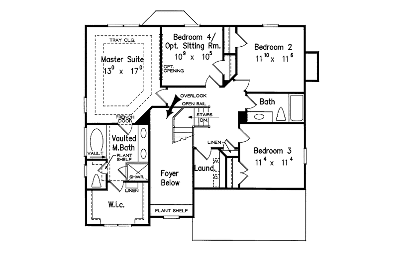 Home Plan - Floor Plan - Upper Floor for Colonial House Plan #927-389 - 4 bed, 2.5 bath