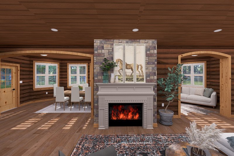 Home Plan - Interior - Family Room 1 for Log House Plan #1060-306 - 4 bed, 4 bath