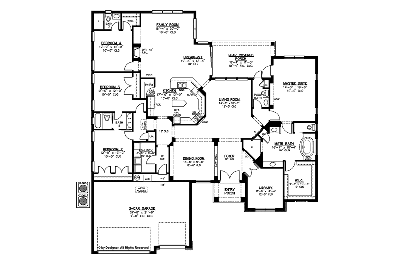 Dream House Plan - Floor Plan - Main Floor for Traditional House Plan #1019-16 - 4 bed, 3.5 bath