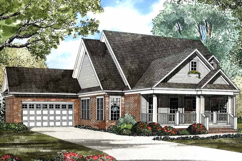 Home Plan - Exterior - Front Elevation 3 for Country House Plan #17-2943 - 3 bed, 2 bath