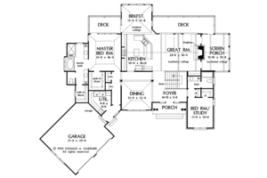 Craftsman Floor Plan - Main Floor Plan #929-754