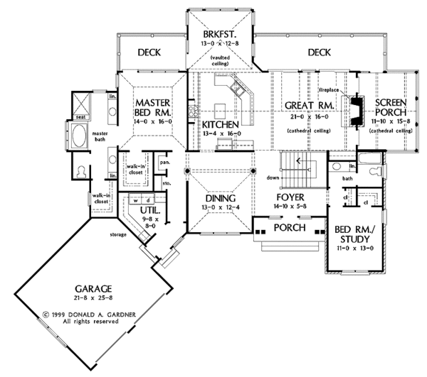 Craftsman Floor Plan - Main Floor Plan #929-754