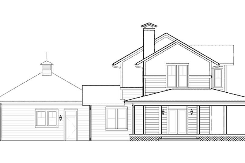 House Blueprint - Exterior - Rear Elevation for Contemporary House Plan #1042-6 - 3 bed, 2.5 bath
