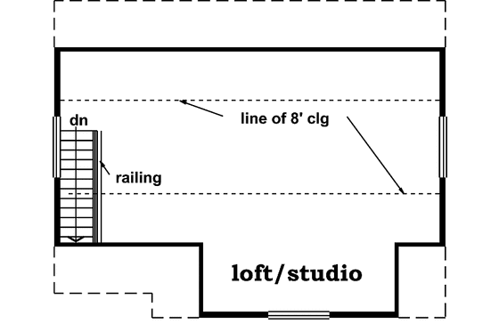 Floor Plan - Upper Floor for Bungalow House Plan #47-1091, 0 bath