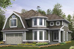 Exterior - Front Elevation 3 for Craftsman House Plan #132-371 - 5 bed, 3.5 bath