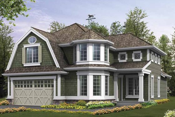 Exterior - Front Elevation 3 for Craftsman House Plan #132-371 - 5 bed, 3.5 bath