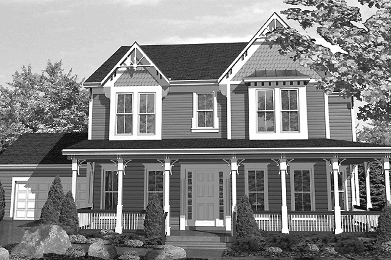 Home Plan - Exterior - Front Elevation 3 for Country House Plan #320-834 - 3 bed, 3 bath
