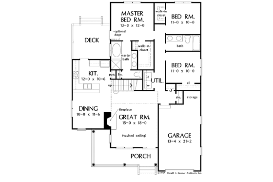 Floor Plan - Main Floor for Country House Plan #929-353 - 3 bed, 2 bath