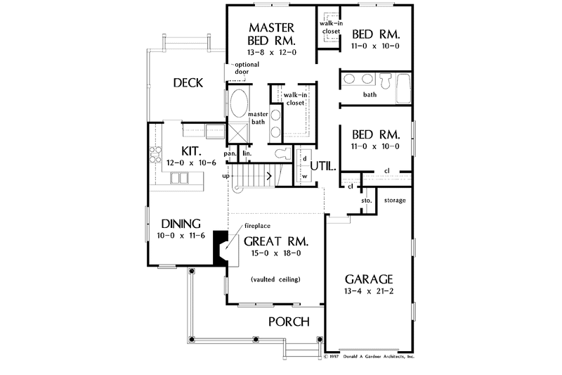 Home Plan - Floor Plan - Main Floor for Country House Plan #929-353 - 3 bed, 2 bath