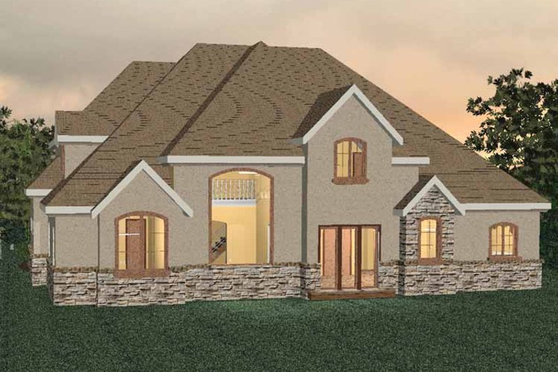 Architectural House Design - Exterior - Rear Elevation for Country House Plan #937-10 - 5 bed, 5.5 bath