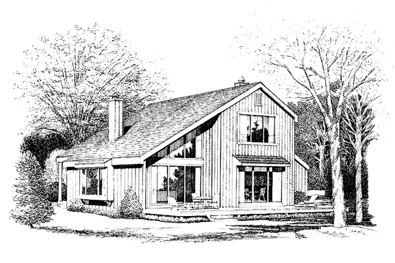 House Plan Design - Exterior - Front Elevation for Contemporary House Plan #456-83 - 3 bed, 2 bath