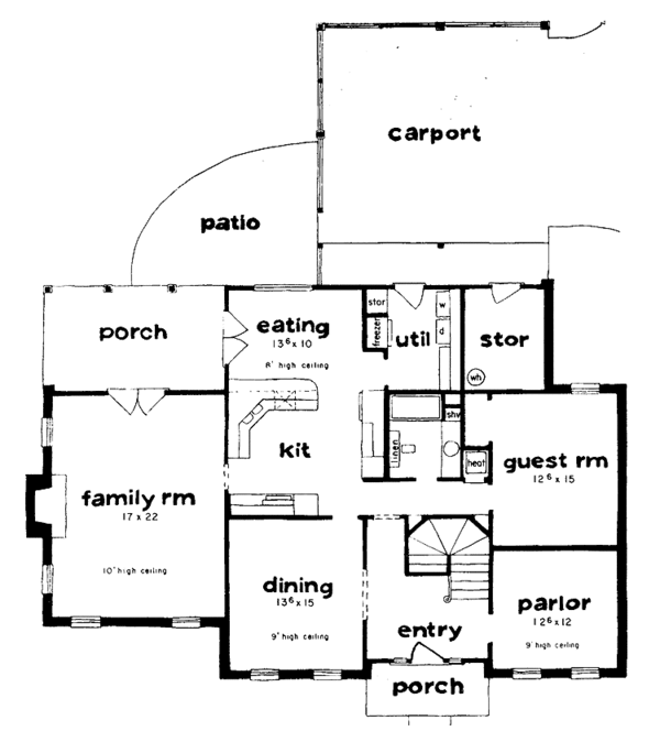Home Plan - Classical Floor Plan - Main Floor Plan #36-606