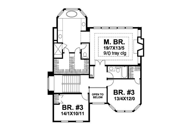 Home Plan - Floor Plan - Upper Floor for Country House Plan #320-841 - 3 bed, 2.5 bath
