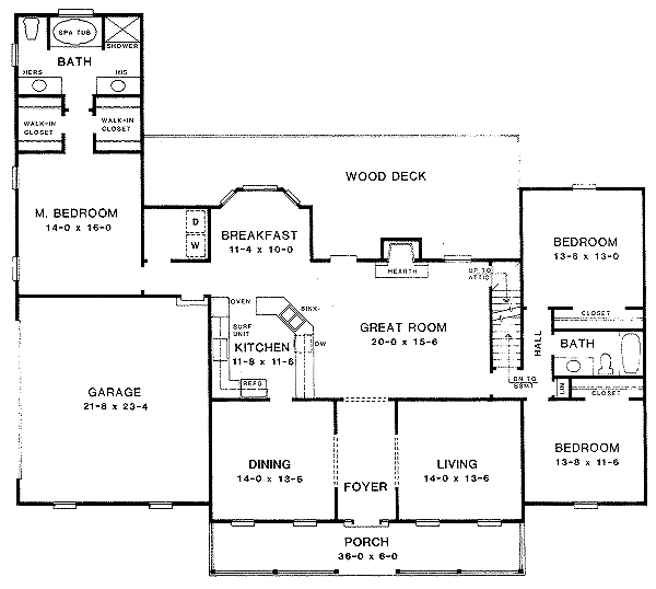 Traditional Floor Plan - Main Floor Plan #10-116