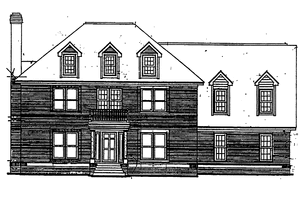 Exterior - Front Elevation 3 for Colonial House Plan #30-337 - 3 bed, 2.5 bath
