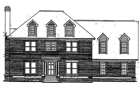 Exterior - Front Elevation 3 for Colonial House Plan #30-337 - 3 bed, 2.5 bath