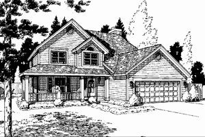 Architectural House Design - Country Exterior - Front Elevation Plan #300-113