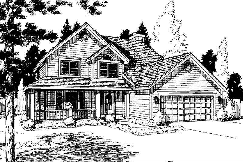 Architectural House Design - Country Exterior - Front Elevation Plan #300-113