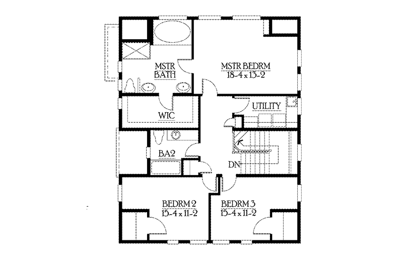 Home Plan - Floor Plan - Upper Floor for Craftsman House Plan #132-358 - 3 bed, 2.5 bath