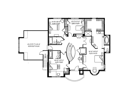 Floor Plan - Upper Floor for European House Plan #23-2418 - 4 bed, 3.5 bath