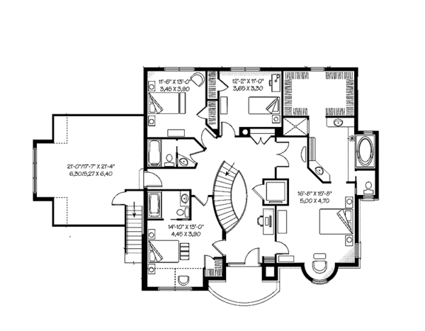 Architectural House Design - European Floor Plan - Upper Floor Plan #23-2418