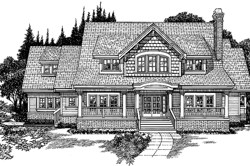 House Blueprint - Craftsman Exterior - Front Elevation Plan #47-948